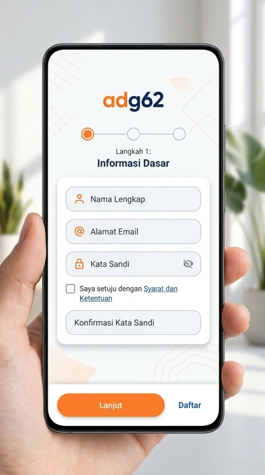 Registrasi Mudah untuk Akun Baru adg62