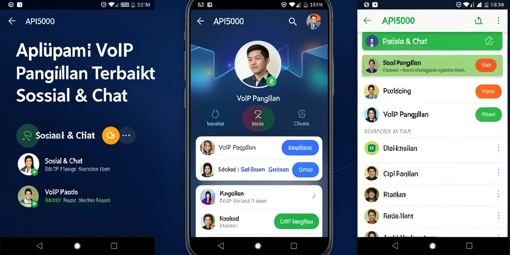 Tampilan antarmuka API5000 untuk panggilan VoIP yang intuitif dan mudah digunakan.