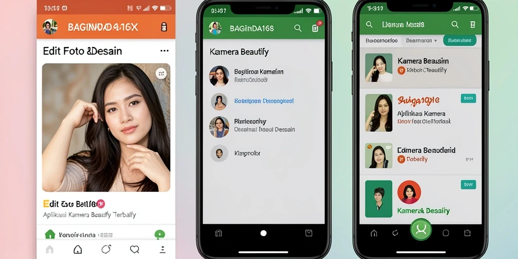 Tampilan antarmuka BAGINDA168 saat mengedit foto dengan fitur Kamera Beautify.