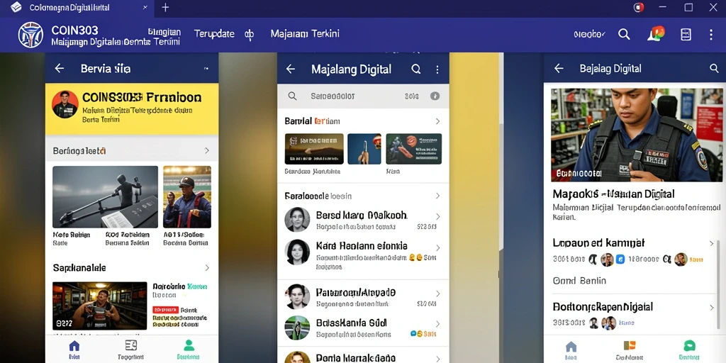Tampilan antarmuka utama COIN303 yang modern dan fungsional untuk Majalah Digital.