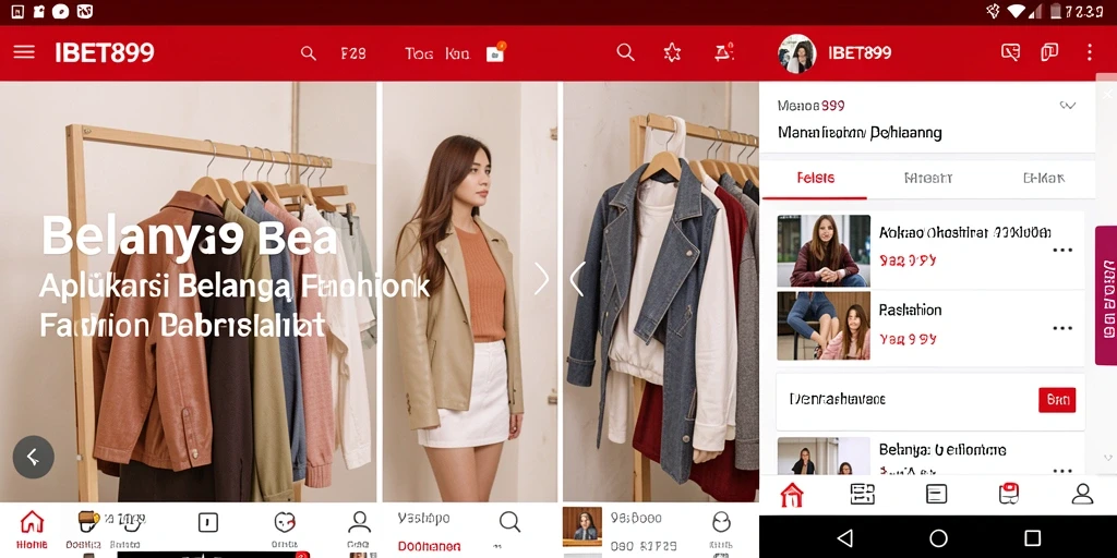 Tampilan antarmuka aplikasi IBET899 untuk berbelanja fashion dengan mudah.