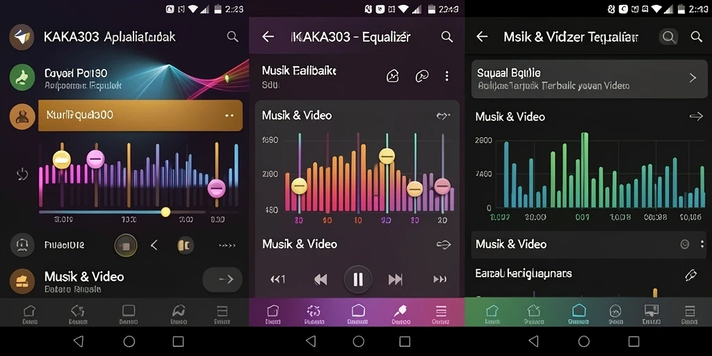 Tampilan antarmuka KAKA303 yang user-friendly dengan fungsi Equalizer.