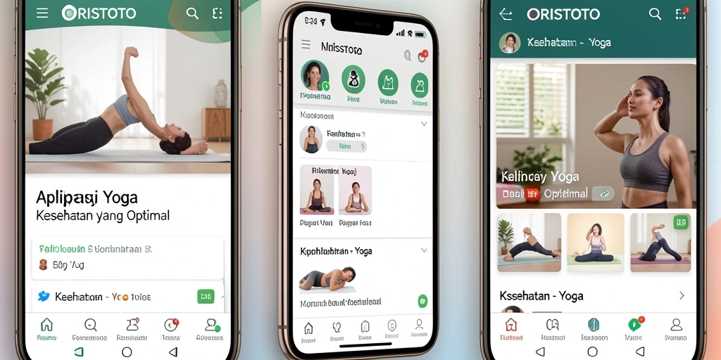 Tampilan antarmuka aplikasi ORISTOTO untuk latihan Yoga.